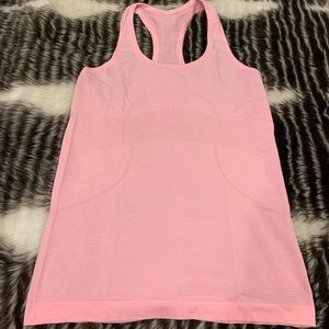 Pink Lululemon workout tank top shirt